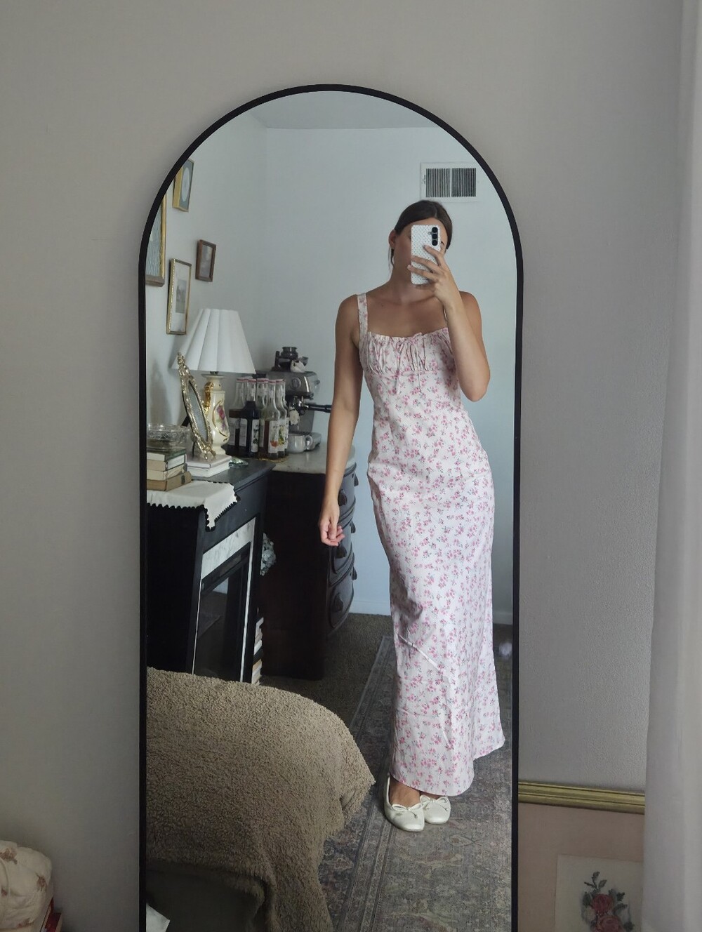 Revolve 100% Cotton Loreen Maxi Dress in Pink Floral
